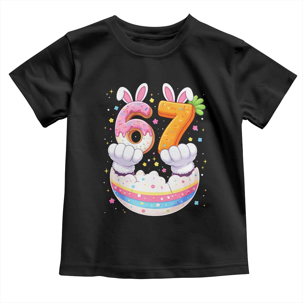 Funny Easter Day Bunny 67 Six Seven Meme Toddler T Shirt TS11 Black Print Your Wear