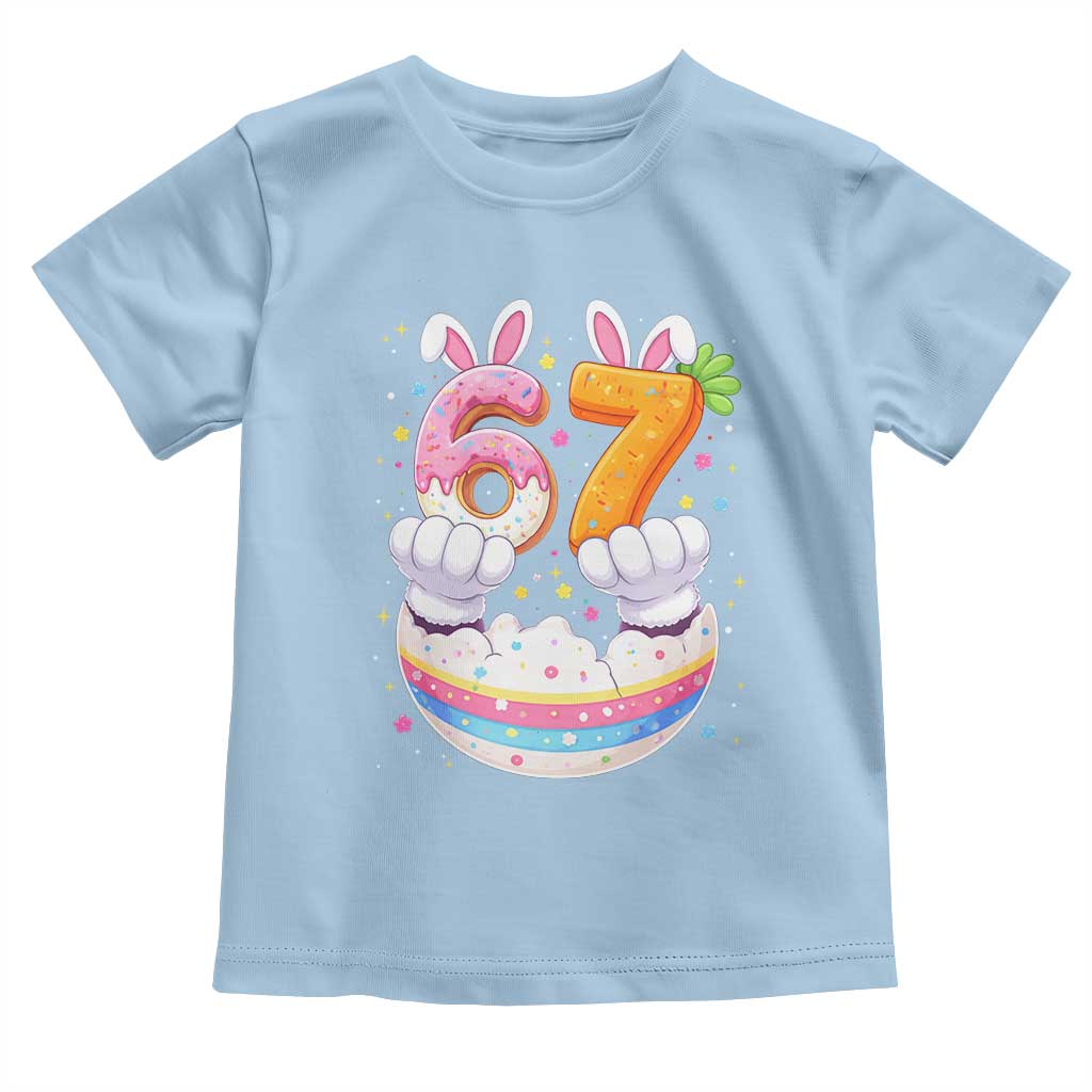 Funny Easter Day Bunny 67 Six Seven Meme Toddler T Shirt TS11 Light Blue Print Your Wear