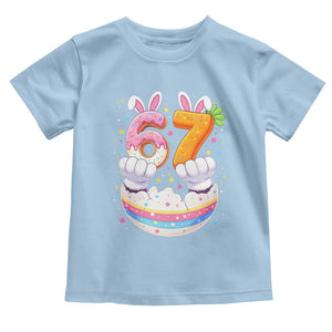 Funny Easter Day Bunny 67 Six Seven Meme Toddler T Shirt TS11 Light Blue Print Your Wear