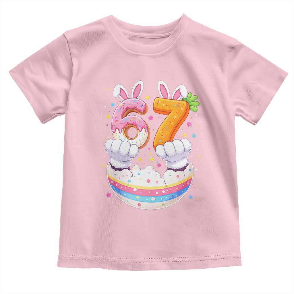 Funny Easter Day Bunny 67 Six Seven Meme Toddler T Shirt TS11 Light Pink Print Your Wear