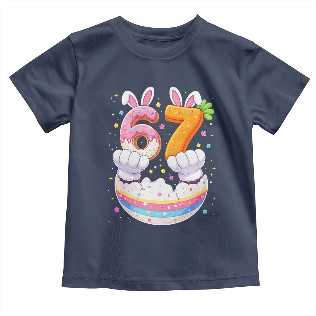 Funny Easter Day Bunny 67 Six Seven Meme Toddler T Shirt TS11 Navy Print Your Wear