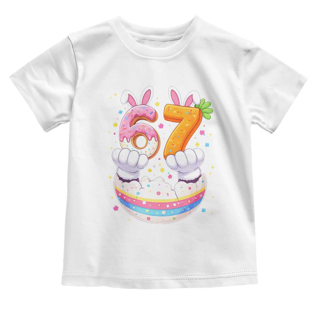 Funny Easter Day Bunny 67 Six Seven Meme Toddler T Shirt TS11 White Print Your Wear