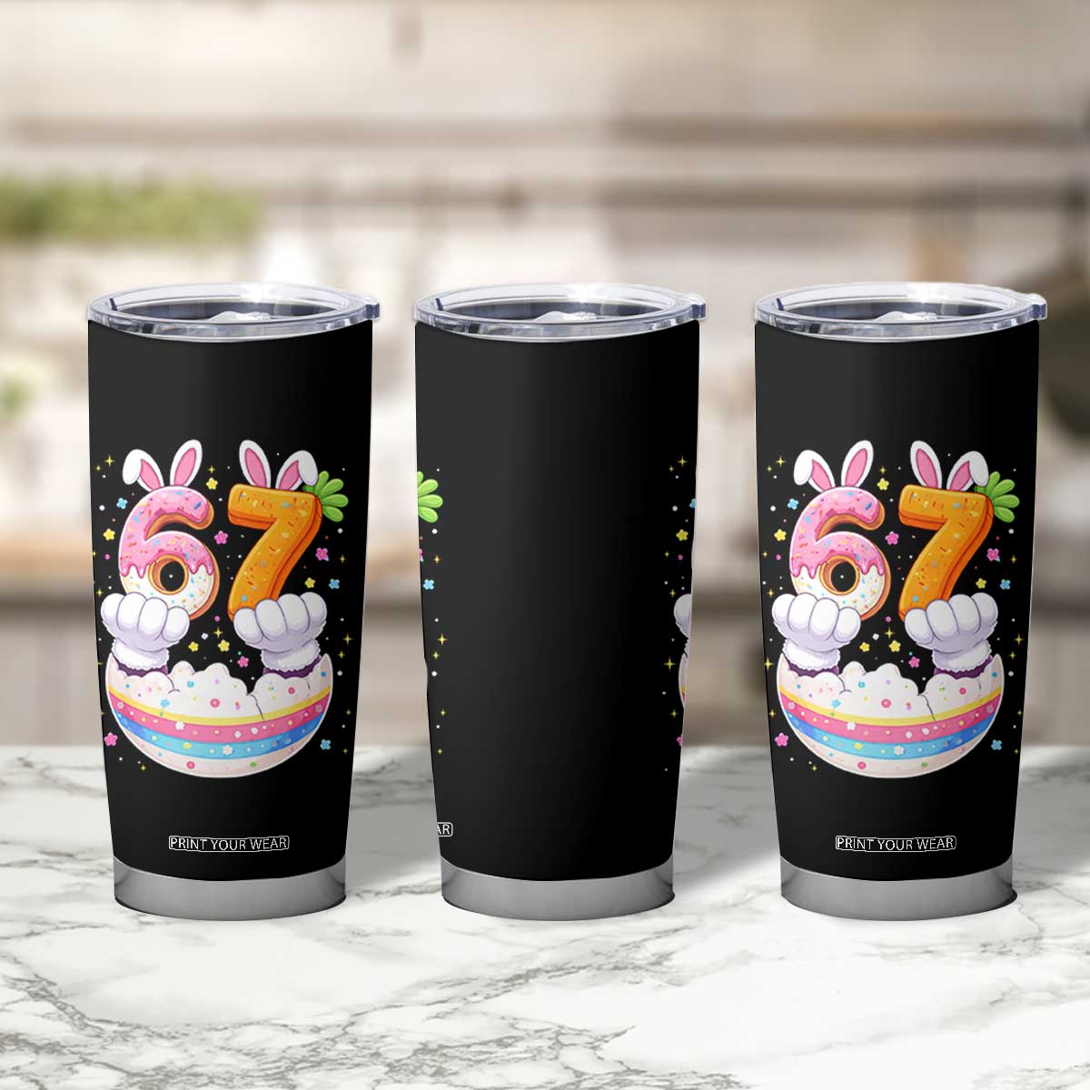 Funny Easter Day Bunny 67 Six Seven Meme Tumbler Cup TS11 Print Your Wear