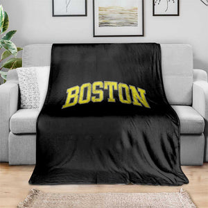 Retro Yellow Boston Massachusetts MA Vintage Throwback Running Throw Blanket TS11 Print Your Wear