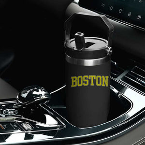 Retro Yellow Boston Massachusetts MA Vintage Throwback Running Flip Straw Tumbler TS11 Print Your Wear