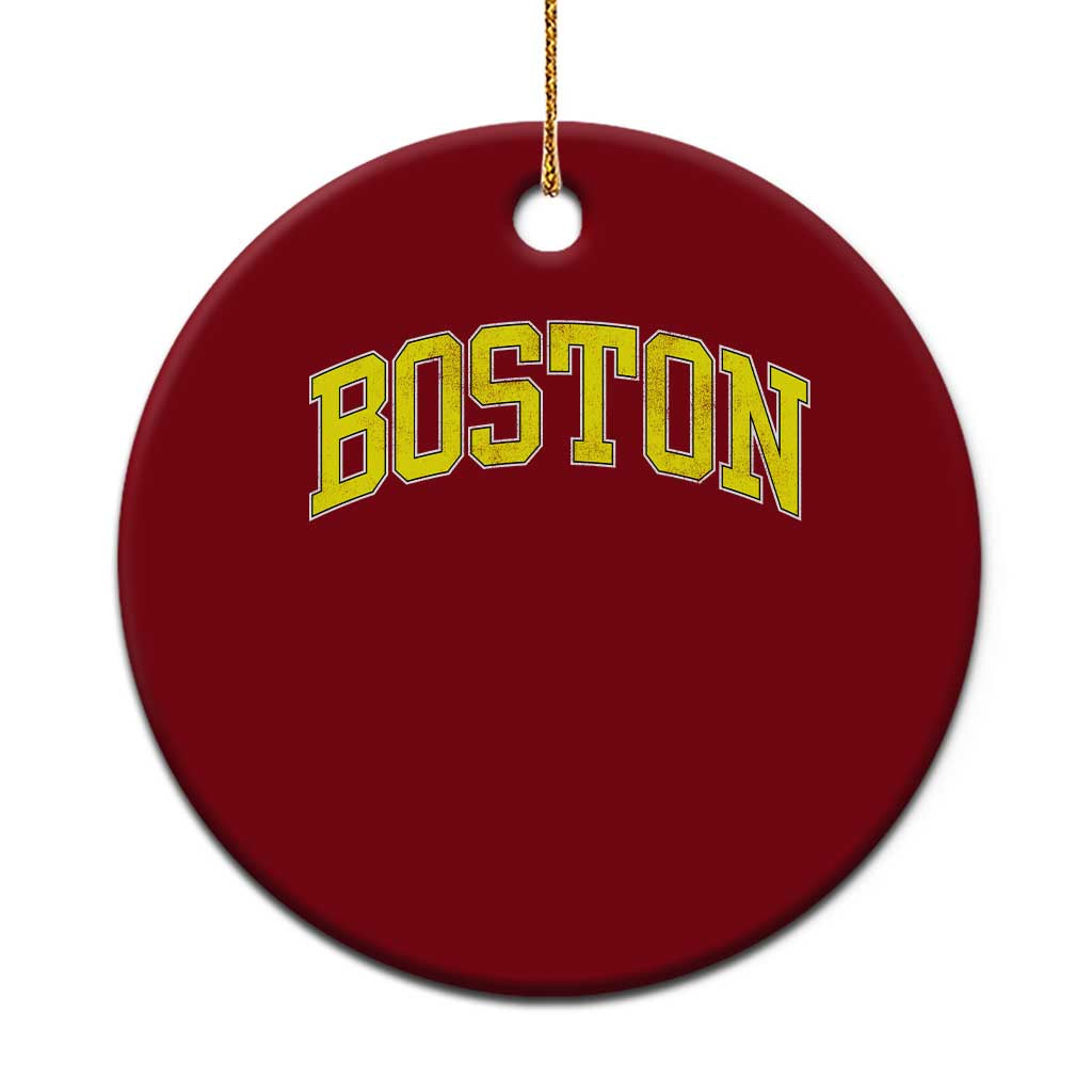 Retro Yellow Boston Massachusetts MA Vintage Throwback Running Ceramic Ornament TS11 1pc Red Print Your Wear