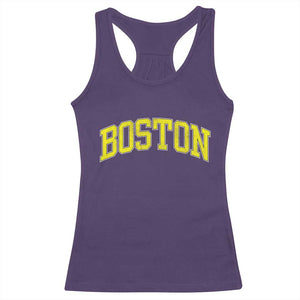 Retro Yellow Boston Massachusetts MA Vintage Throwback Running Racerback Tank Top TS11 Purple Print Your Wear