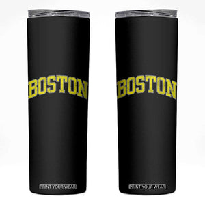 Retro Yellow Boston Massachusetts MA Vintage Throwback Running Skinny Tumbler TS11 Black Print Your Wear