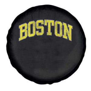 Retro Yellow Boston Massachusetts MA Vintage Throwback Running Spare Tire Cover TS11 Print Your Wear