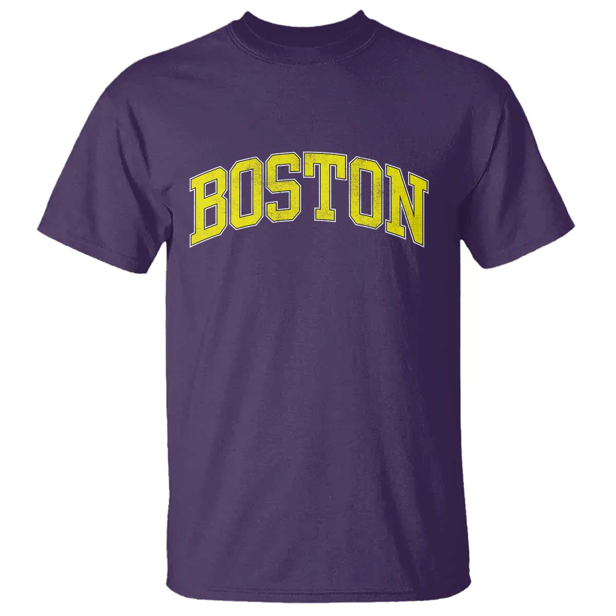 Retro Yellow Boston Massachusetts MA Vintage Throwback Running T Shirt TS11 Purple Print Your Wear