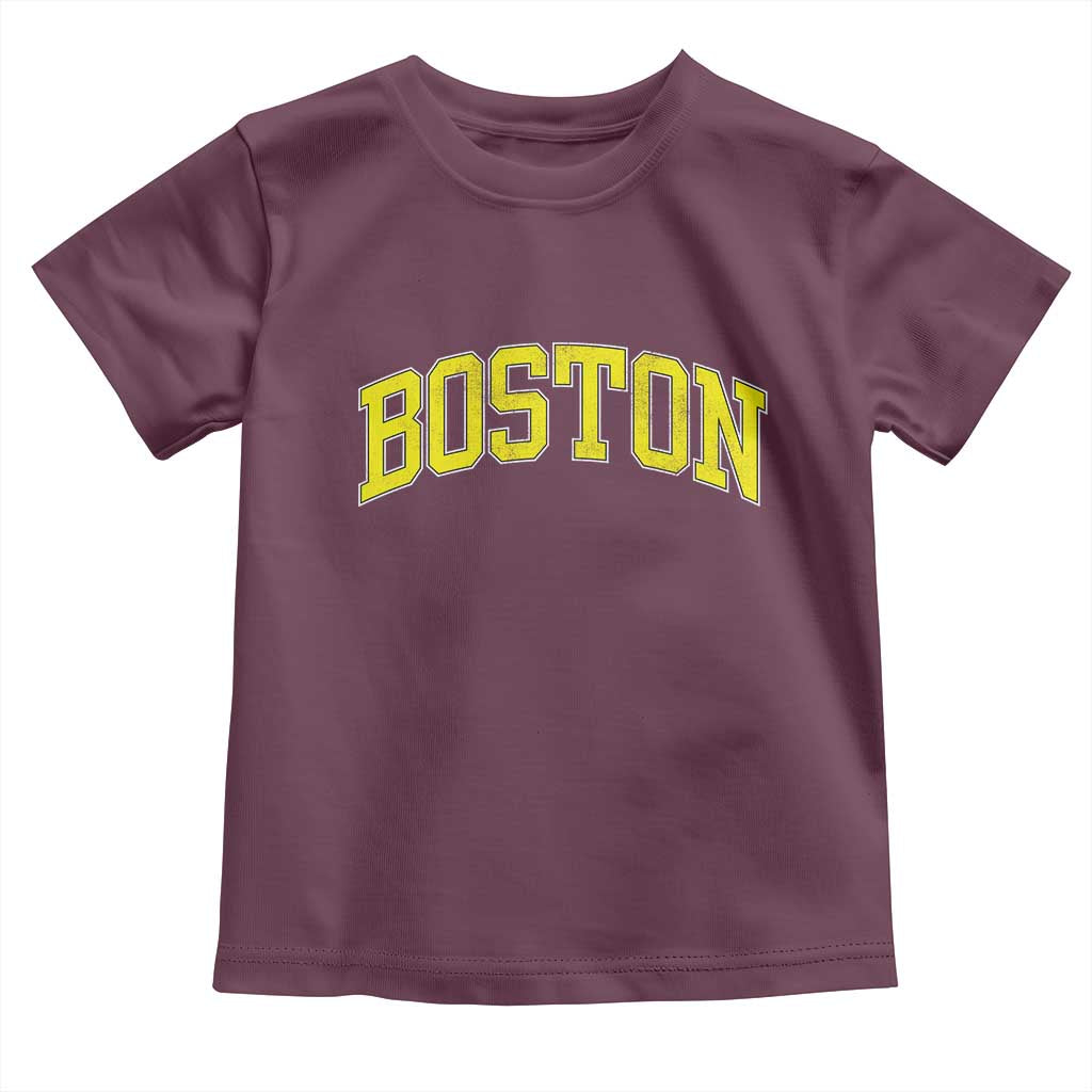 Retro Yellow Boston Massachusetts MA Vintage Throwback Running Toddler T Shirt TS11 Maroon Print Your Wear