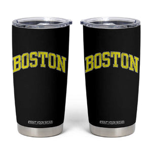 Retro Yellow Boston Massachusetts MA Vintage Throwback Running Tumbler Cup TS11 Black Print Your Wear