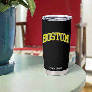 Retro Yellow Boston Massachusetts MA Vintage Throwback Running Tumbler Cup TS11 Print Your Wear