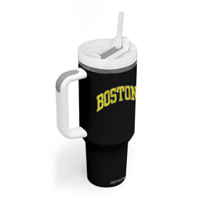 Retro Yellow Boston Massachusetts MA Vintage Throwback Running Tumbler With Handle TS11 Print Your Wear
