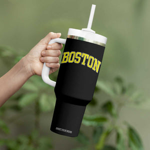Retro Yellow Boston Massachusetts MA Vintage Throwback Running Tumbler With Handle TS11 Print Your Wear