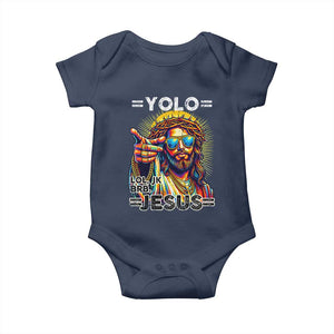Funny Yolo Lol Jk BRB Christian Easter Baby Onesie Resurrection Jesus TS11 Navy Print Your Wear