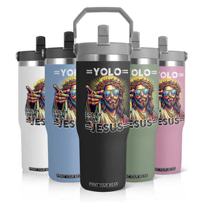 Funny Yolo Lol Jk BRB Christian Easter Flip Straw Tumbler Resurrection Jesus TS11 Print Your Wear