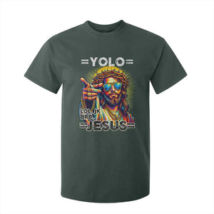 Funny Yolo Lol Jk BRB Christian Easter T Shirt For Kid Resurrection Jesus TS11 Dark Forest Green Print Your Wear