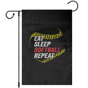 Eat Sleep Softball Repeat Garden Flag Funny Softball Player TS11 Black Print Your Wear