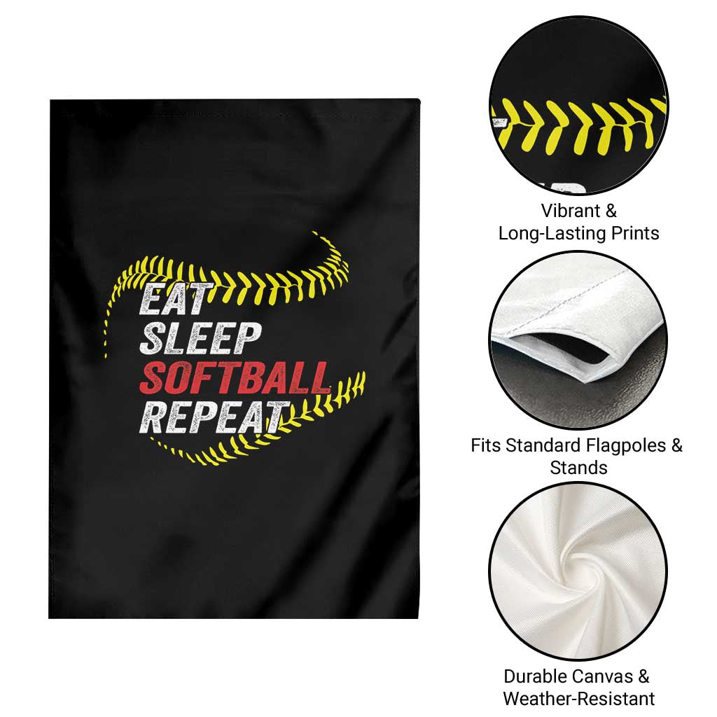 Eat Sleep Softball Repeat Garden Flag Funny Softball Player TS11 Print Your Wear