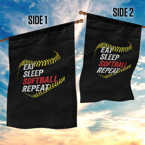 Eat Sleep Softball Repeat Garden Flag Funny Softball Player TS11 Print Your Wear