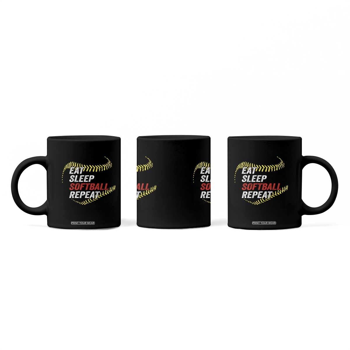 Eat Sleep Softball Repeat Coffee Mug Funny Softball Player TS11 Print Your Wear