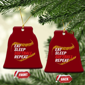 Eat Sleep Softball Repeat Ceramic Ornament Funny Softball Player TS11 Print Your Wear