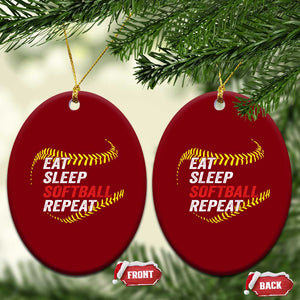 Eat Sleep Softball Repeat Ceramic Ornament Funny Softball Player TS11 Print Your Wear