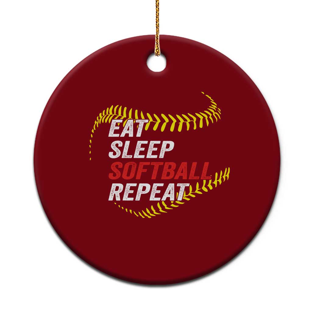 Eat Sleep Softball Repeat Ceramic Ornament Funny Softball Player TS11 1pc Red Print Your Wear