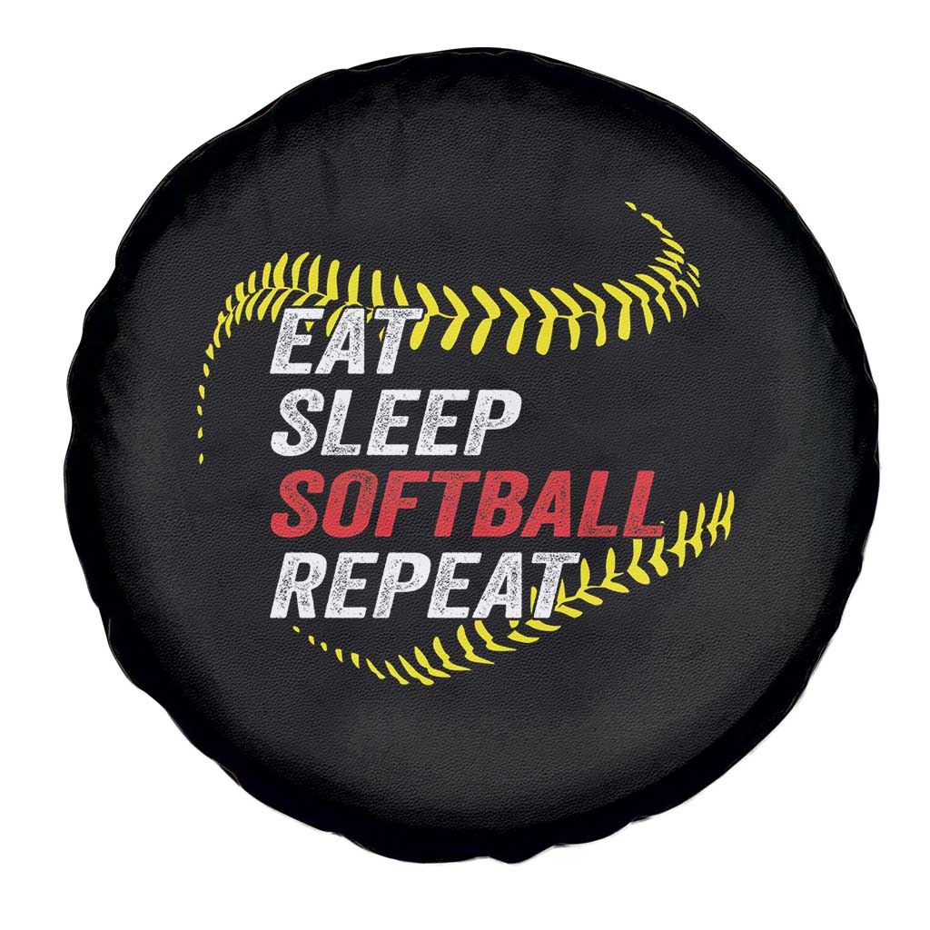 Eat Sleep Softball Repeat Spare Tire Cover Funny Softball Player TS11 Print Your Wear