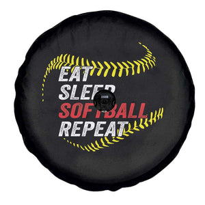 Eat Sleep Softball Repeat Spare Tire Cover Funny Softball Player TS11 Print Your Wear