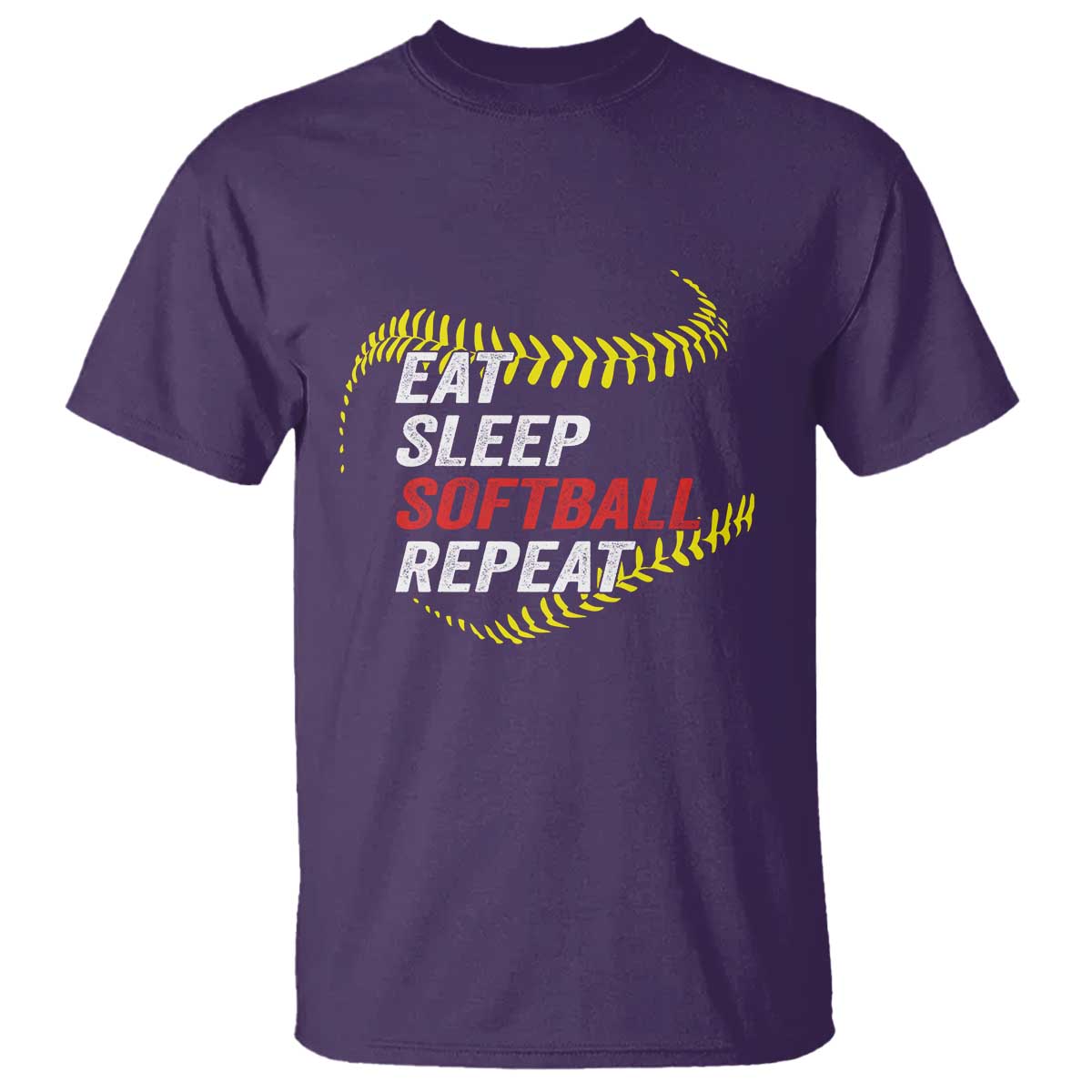 Eat Sleep Softball Repeat T Shirt Funny Softball Player TS11 Purple Print Your Wear