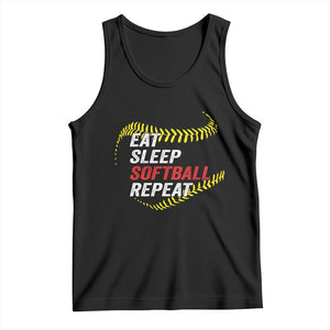Eat Sleep Softball Repeat Tank Top Funny Softball Player TS11 Black Print Your Wear