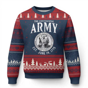Continental Army America Independence Revolutionary War Seal Ugly Christmas Sweater TS11 Navy Red Print Your Wear