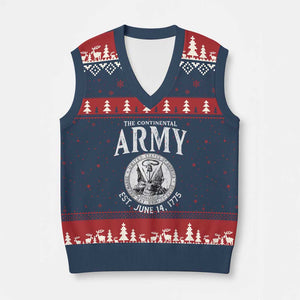 Continental Army America Independence Revolutionary War Seal V-Neck Knit Sweater Vest TS11 Navy Red Print Your Wear