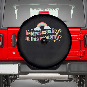 Funny Heterosexuality In This Economy Spare Tire Cover Rainbow LGBTQ+ Pride TS11 Black Print Your Wear