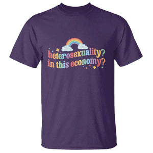 Funny Heterosexuality In This Economy T Shirt Rainbow LGBTQ+ Pride TS11 Purple Print Your Wear
