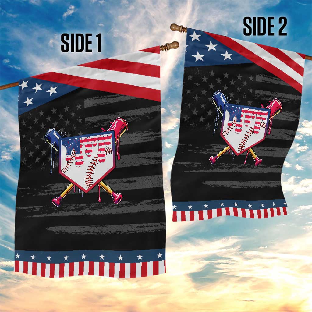 Funny Ice Cream Baseball Drip American Flag Garden Flag 4th Of July TS11 Print Your Wear