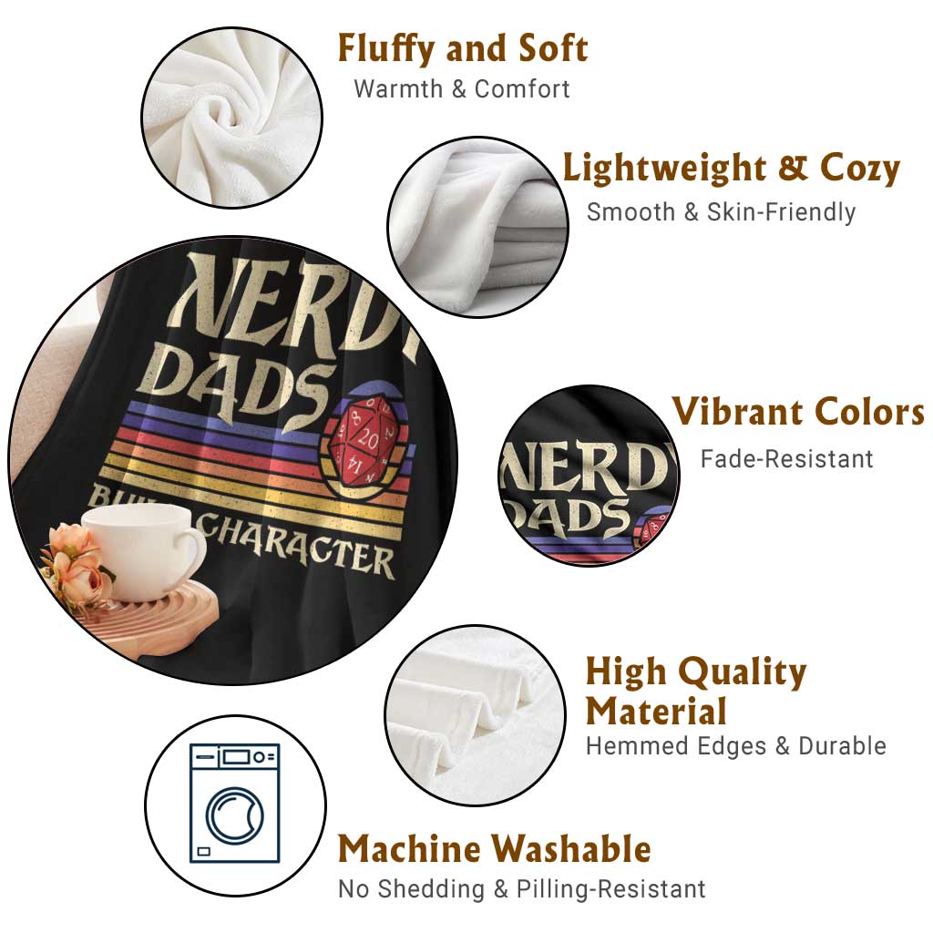 Nerdy Dad Throw Blanket Funny Fathers Day RPG Gaming D20 Tabletop TS11 Print Your Wear
