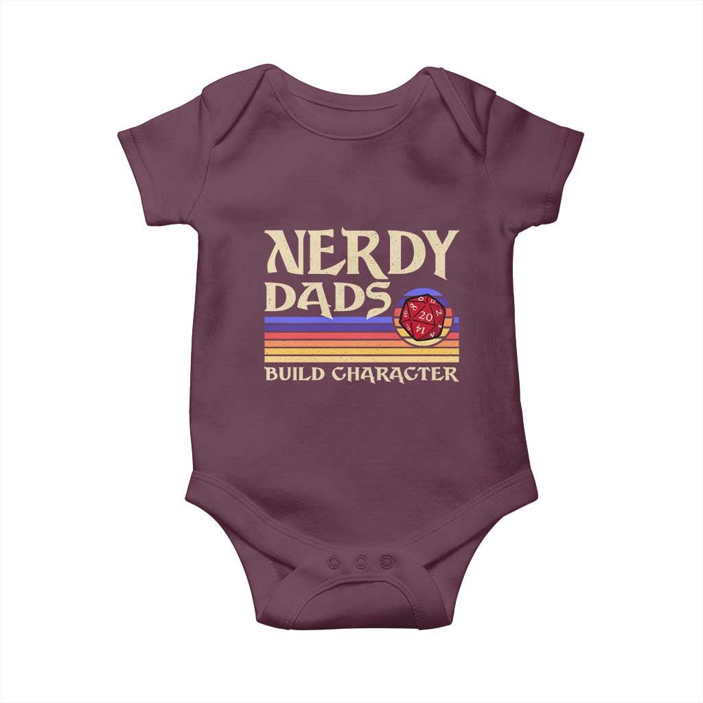 Nerdy Dad Baby Onesie Funny Fathers Day RPG Gaming D20 Tabletop TS11 Maroon Print Your Wear