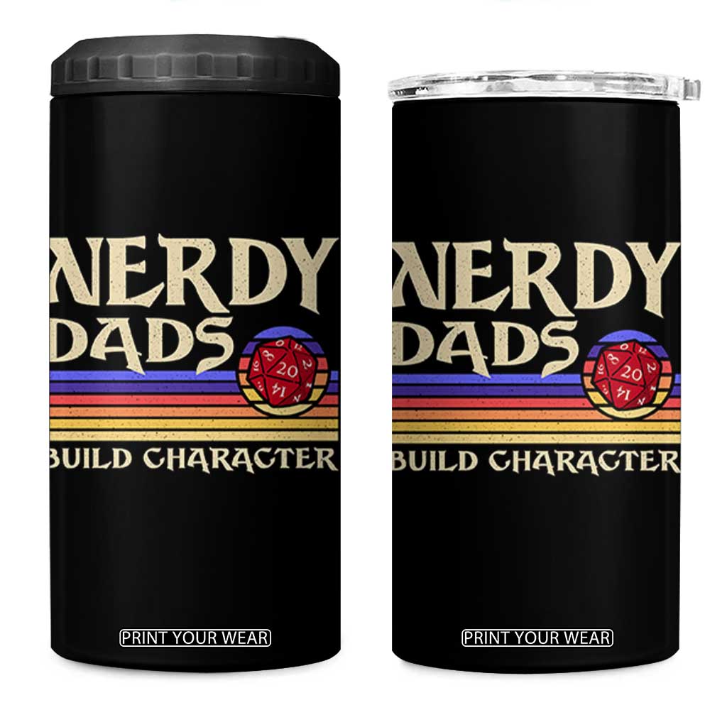 Nerdy Dad 4 in 1 Can Cooler Tumbler Funny Fathers Day RPG Gaming D20 Tabletop TS11 One Size: 16 oz Black Print Your Wear