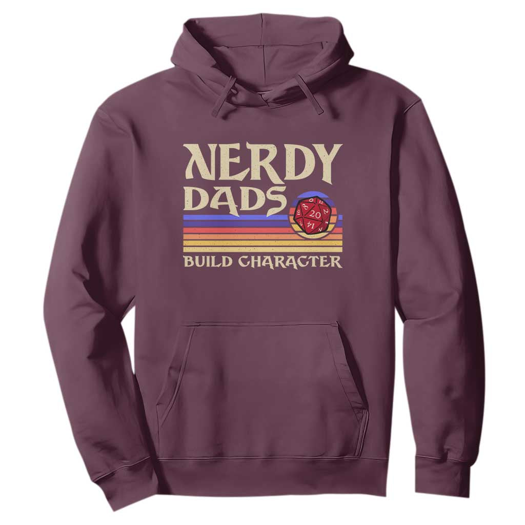 Nerdy Dad Hoodie Funny Fathers Day RPG Gaming D20 Tabletop TS11 Maroon Print Your Wear
