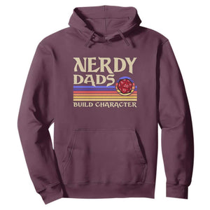 Nerdy Dad Hoodie Funny Fathers Day RPG Gaming D20 Tabletop TS11 Maroon Print Your Wear