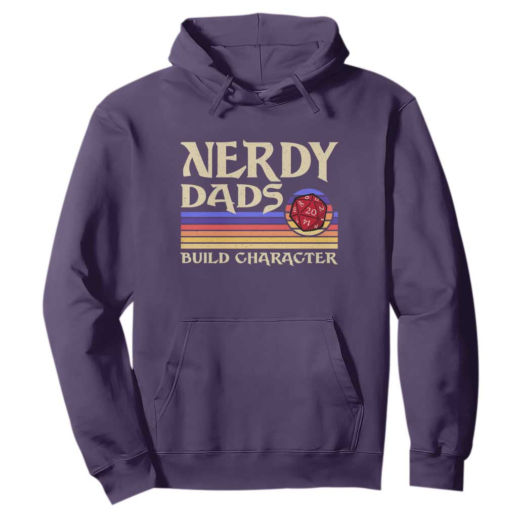 Nerdy Dad Hoodie Funny Fathers Day RPG Gaming D20 Tabletop TS11 Purple Print Your Wear