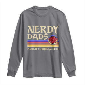 Nerdy Dad Long Sleeve Shirt Funny Fathers Day RPG Gaming D20 Tabletop TS11 Charcoal Print Your Wear
