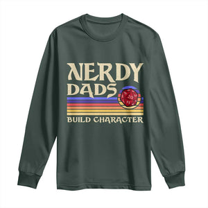 Nerdy Dad Long Sleeve Shirt Funny Fathers Day RPG Gaming D20 Tabletop TS11 Dark Forest Green Print Your Wear