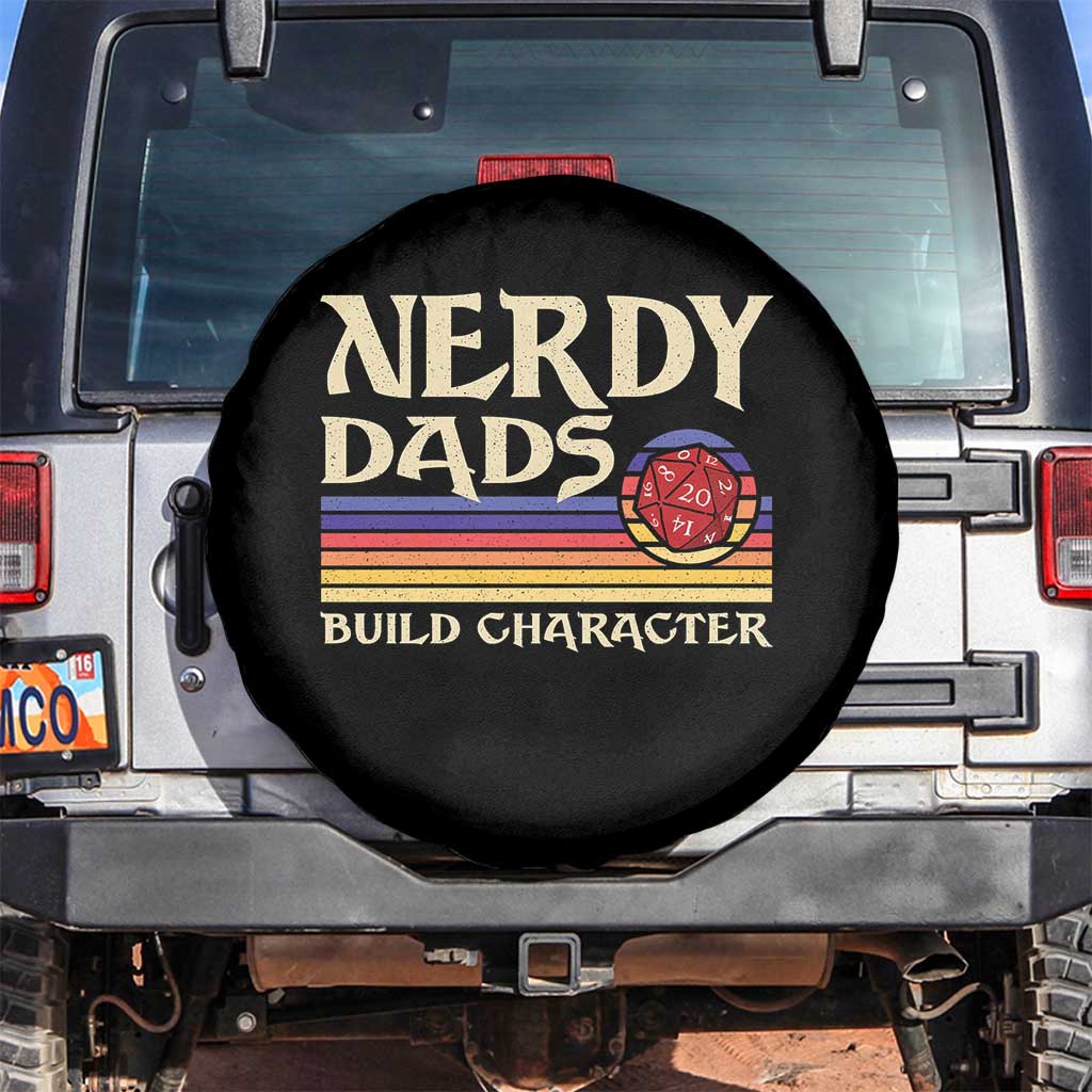 Nerdy Dad Spare Tire Cover Funny Fathers Day RPG Gaming D20 Tabletop TS11 No hole Black Print Your Wear