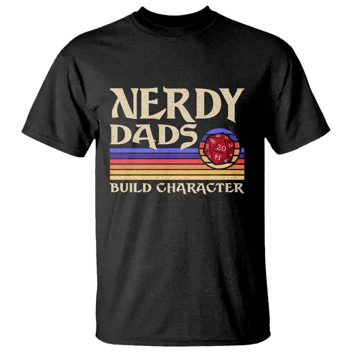 Nerdy Dad T Shirt Funny Fathers Day RPG Gaming D20 Tabletop TS11 Black Print Your Wear