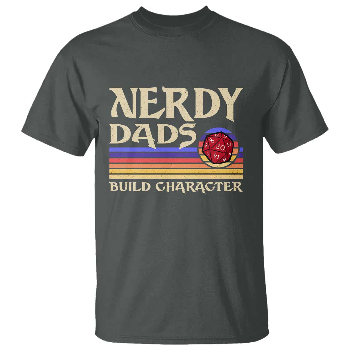 Nerdy Dad T Shirt Funny Fathers Day RPG Gaming D20 Tabletop TS11 Dark Heather Print Your Wear
