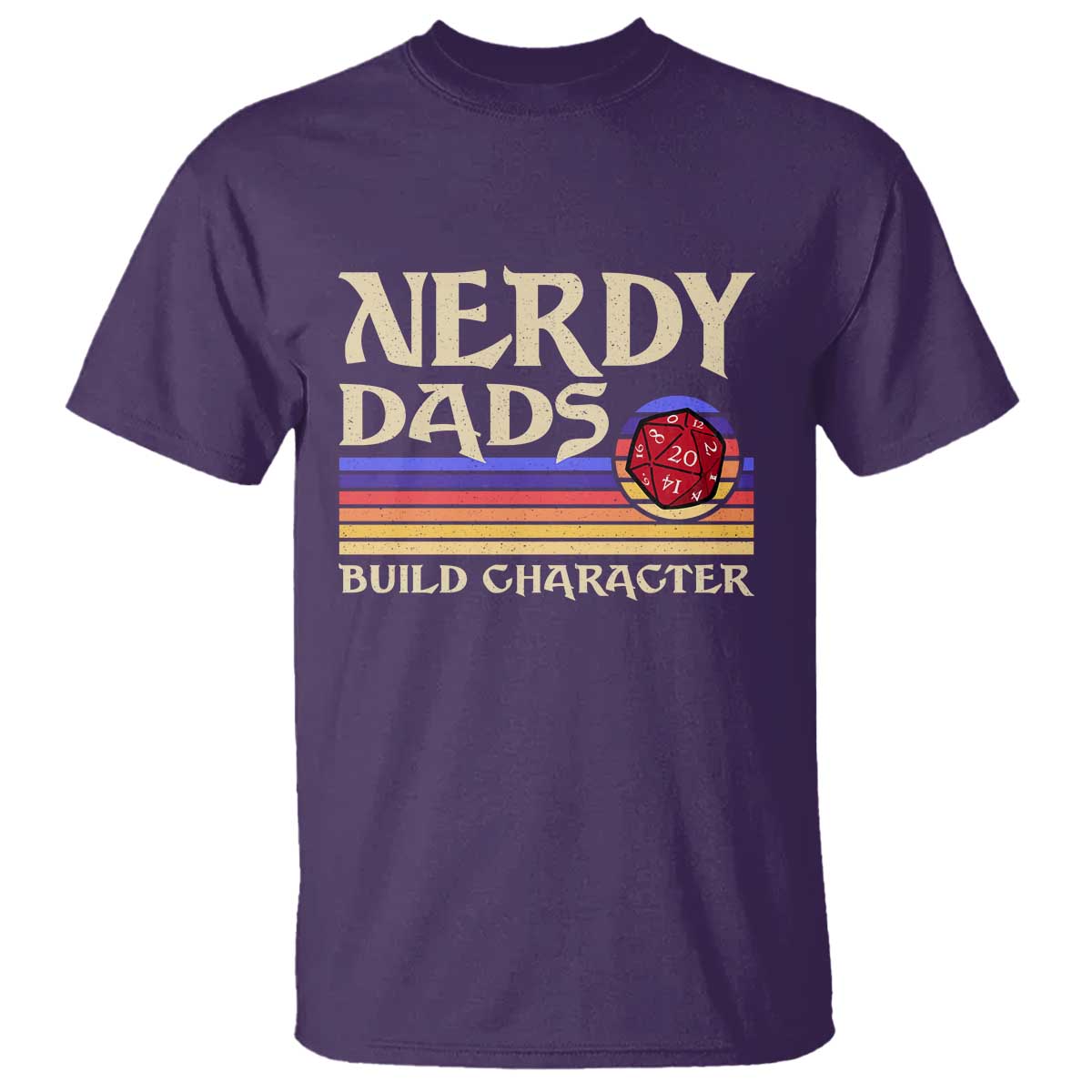 Nerdy Dad T Shirt Funny Fathers Day RPG Gaming D20 Tabletop TS11 Purple Print Your Wear